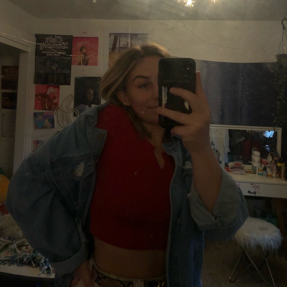 light blue denim jacket